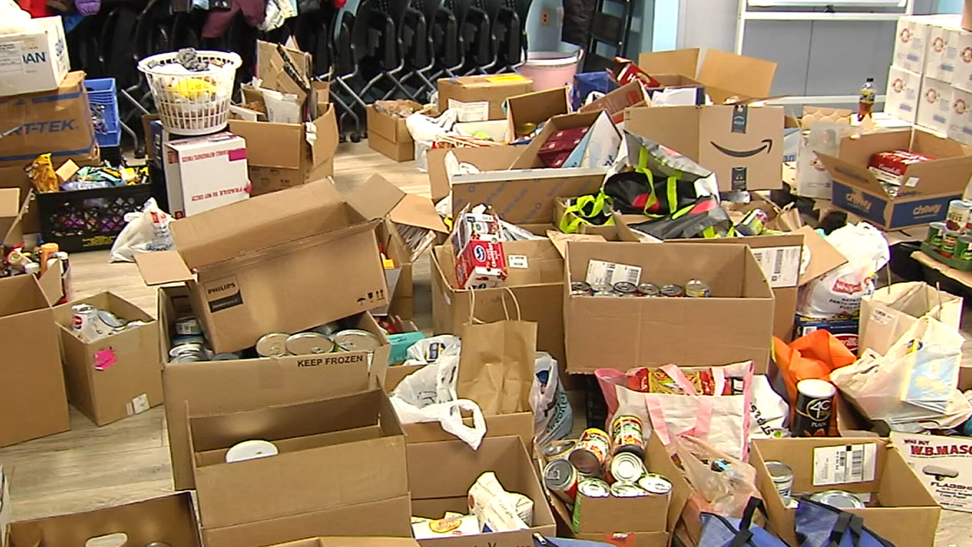 Donated food at New Bethany Ministries